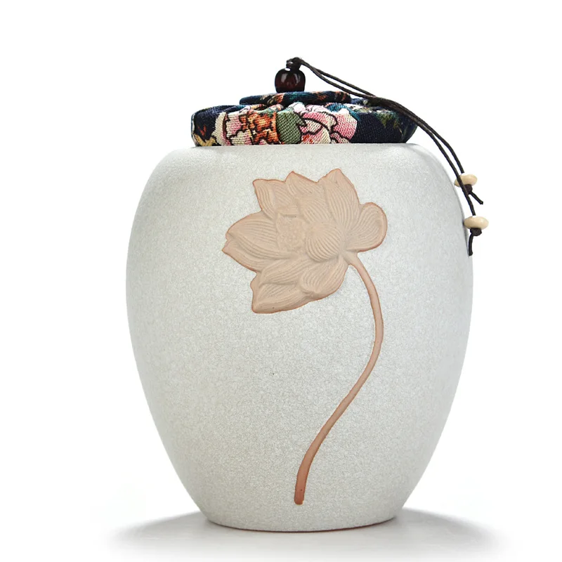 

Lotus Pattern Tea Container Storage Box Retro Chinese Style Candy Jars Sugar Cans Dry Fruit Pot Spices Sealed Jar Tanks Tea Jar