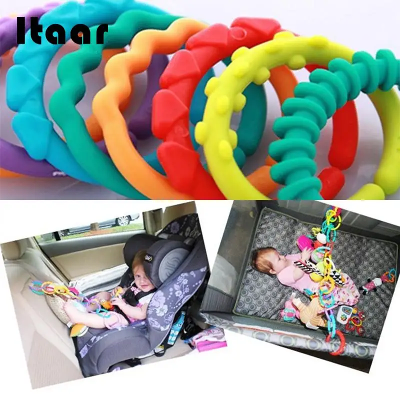 

24Pcs/set Baby Infant Teether Toy Rattle Colorful Molars Rings Crib Decoration