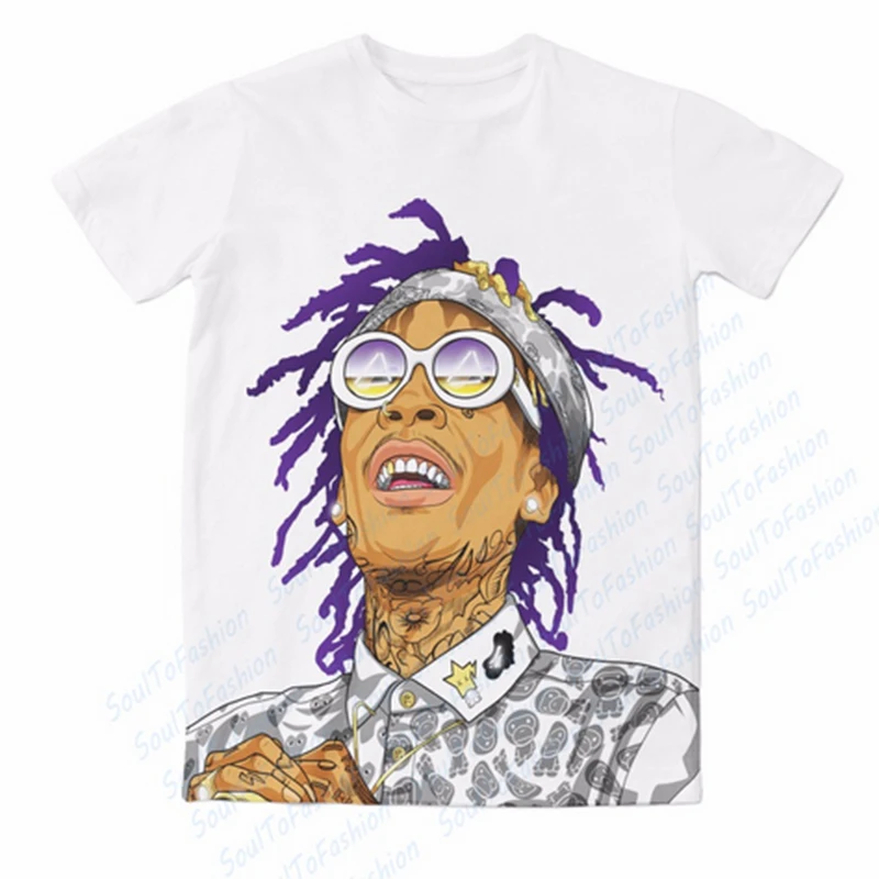 Футболка с 3D принтом Wiz Khalifa мужская и женская Повседневная футболка в стиле хип