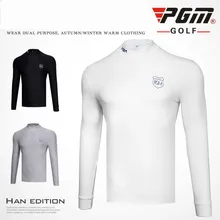 PGM Golf primer shirt Мужская футболка с длинным рукавом бархатные колготки Весенняя Спортивная одежда для мужчин 3 цвета черный белый серый размер S-XXL