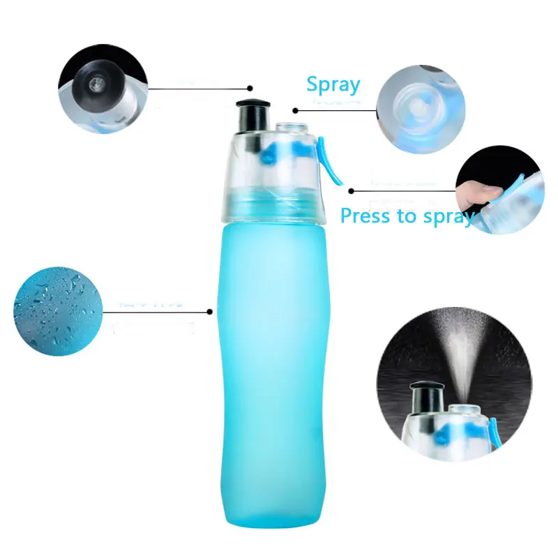 740ml Cycling Running Water Drinking Bottle Misting Spray Healthy Sports Cup