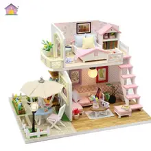 Новое прибытие Деревянные маленькие Кукольный дом для ремонта мебели Непоседа игрушки для детей, подарок на день рождения, розовый Лофт M033