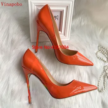 

Big Size 35-43 Yellow Autumn Shoes Women Yellow Pumps Sexy 12CM High Heels Shoes Woman Patent Leather Sexy Party wedding Shoes