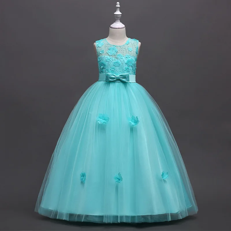 

Holapinna Girls Flower Maxi Dress Kids Bridesmaid Long Wedding Dress Teenager Girl Princess Birthday Party Dress Maternity 4-14Y