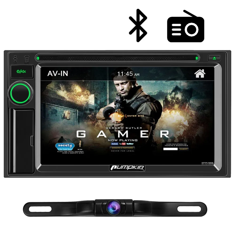 Discount Pumpkin 2 Din 6.2" Touchscreen WINCE OS Car Radio DVD Player Support MP4 MP5 HD 1080P Video Audio FM/AM RDS Radio Player 1