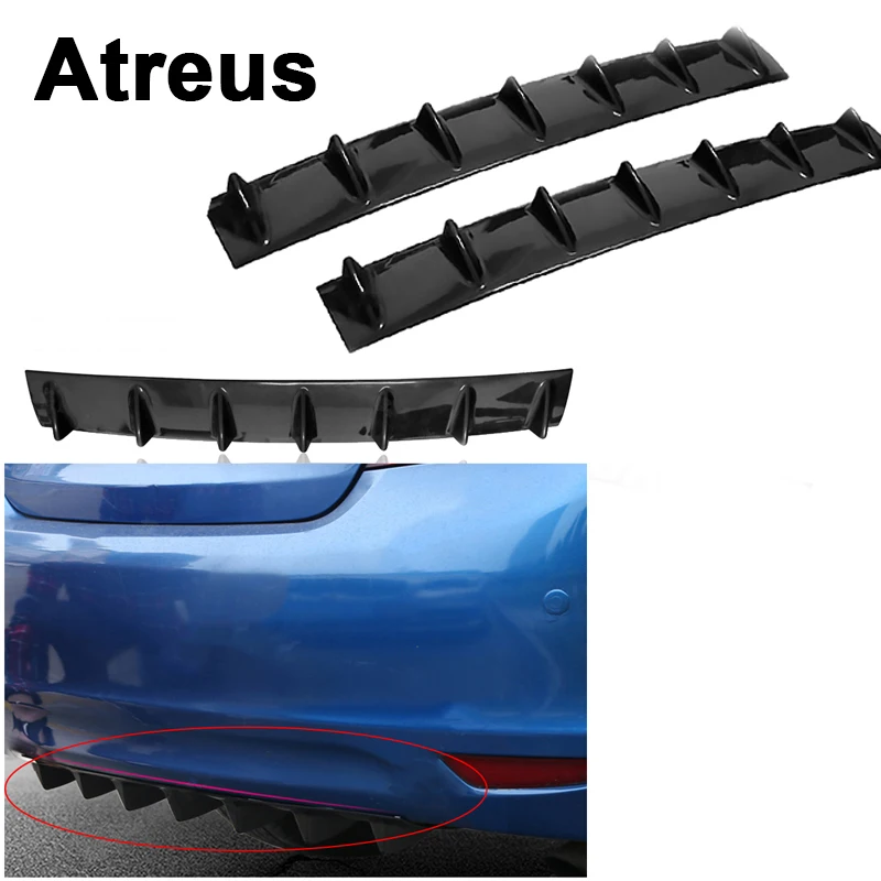 

Atreus Car Rear Bumper Exhaust Pipe Chassis Shark 7 Wings Spoiler For Mercedes benz W204 W203 W211 AMG Mini cooper Skoda octavia