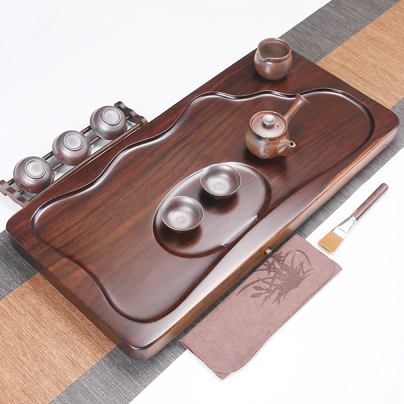 

Factory Wholesale Large Size Ebony Tea Tray Chinese Kung Fu Tea Table Carving Chapan Home/Office Chatai Tea Set Gift