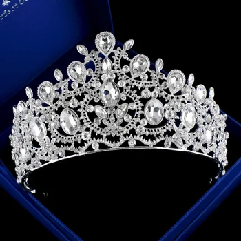 

new American Bride crown crystal QUEEN CROWN wedding bride Baroque Hair Jewelry Wedding jewelry wholesale