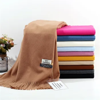 

TagerWilen Luxury Brand Winter Scarf Unisex 2019 Female Male Wool Sky Cashmere Scarf Pashmina Tassels Women Men Wrap Shawl