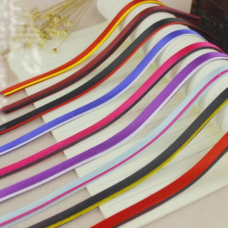 8.5mm Double color Polyester Satin Bias Tape Double fold Tape Bias Binding for Craft Sewing DIY
