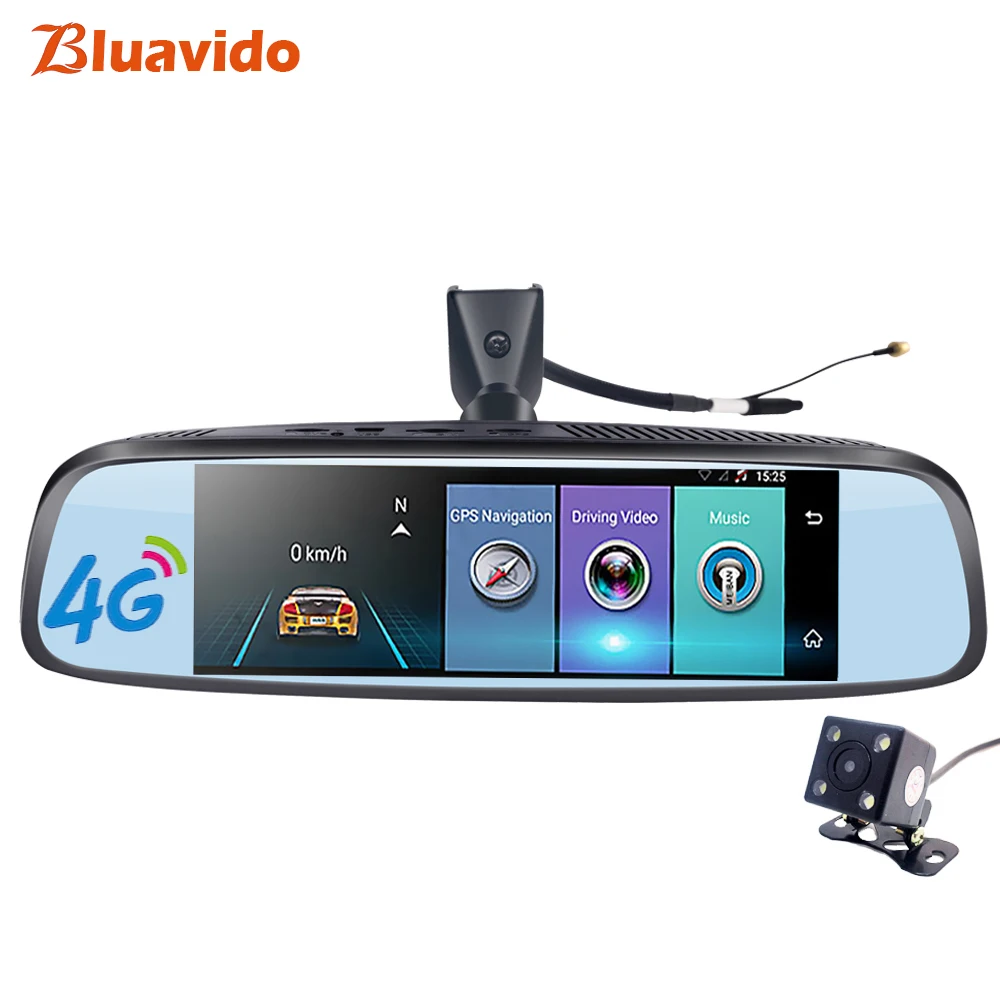 Bluavido 8," 4G Автомобильное зеркало заднего вида DVR gps навигация ADAS Full HD 1080P видео камера рекордер Bluetooth wifi 16G rom Dashcam