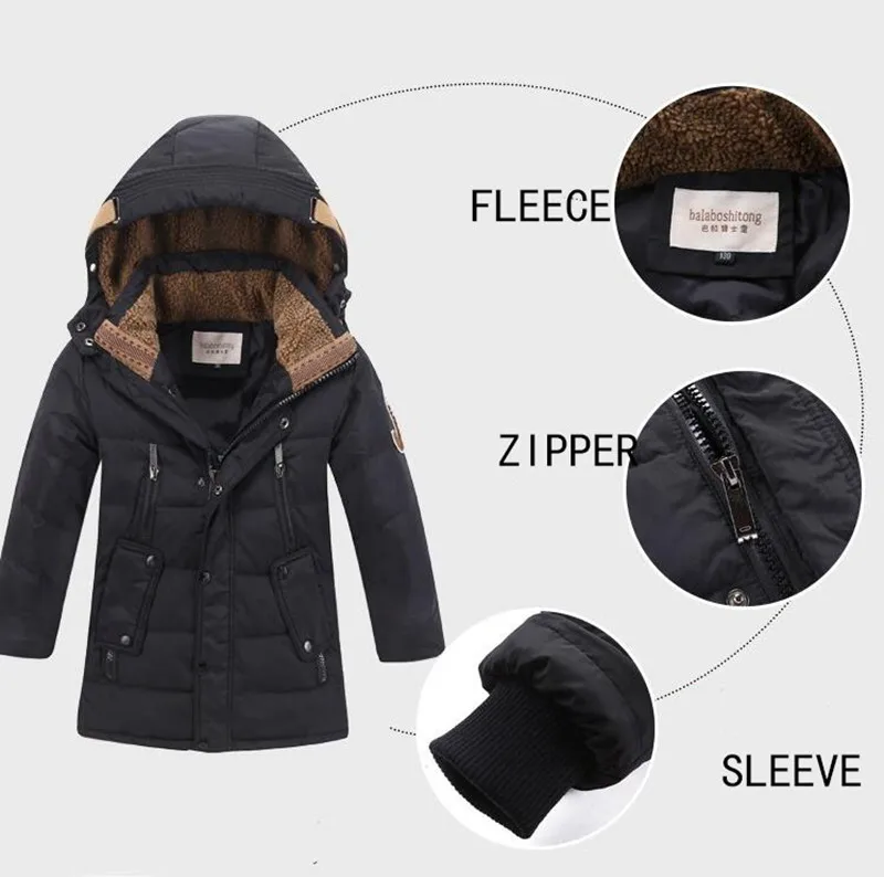 COOTELILI 90% White Duck Down Winter Overalls Down Jacket For Boys Toddler Winter Coat Teenage Clothes For Boys 130-170cm  (4)