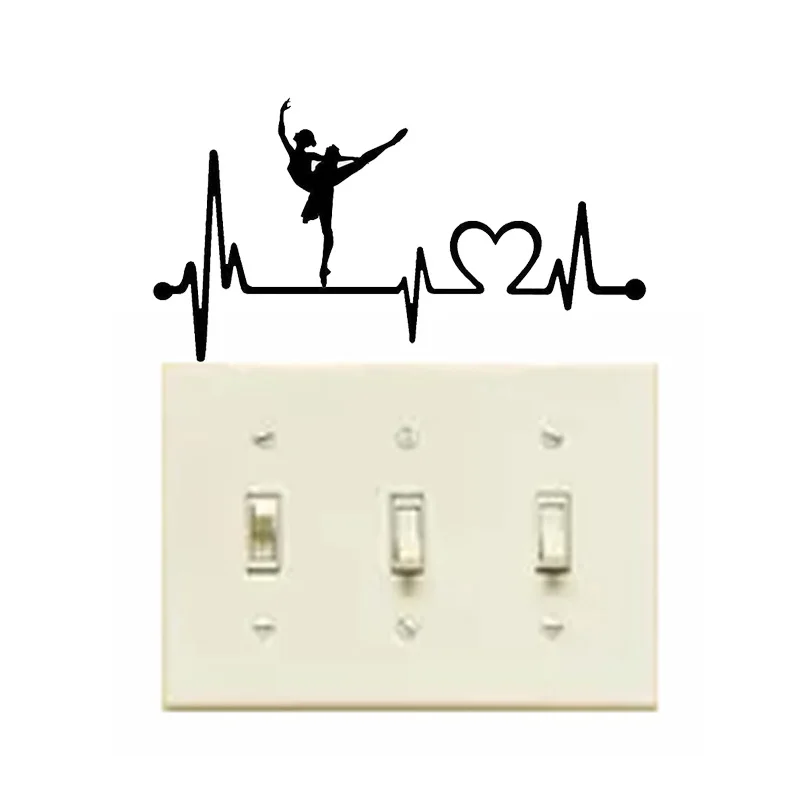 

Ballet Ballerina Dance Heratbeat Lifeline Fashion Vinyl Switch Sticker 5WS0657
