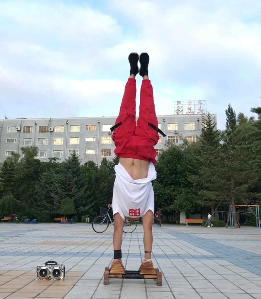 Русский стиль растягивающаяся подставка одинарная Calisthenics Handstand персонализированные деревянные брусья