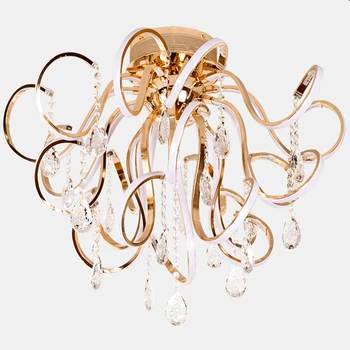 

Creative personality modern simple led chandelier living room lights K9 crystal luxury ceiling restaurant bedroom lights Lamps