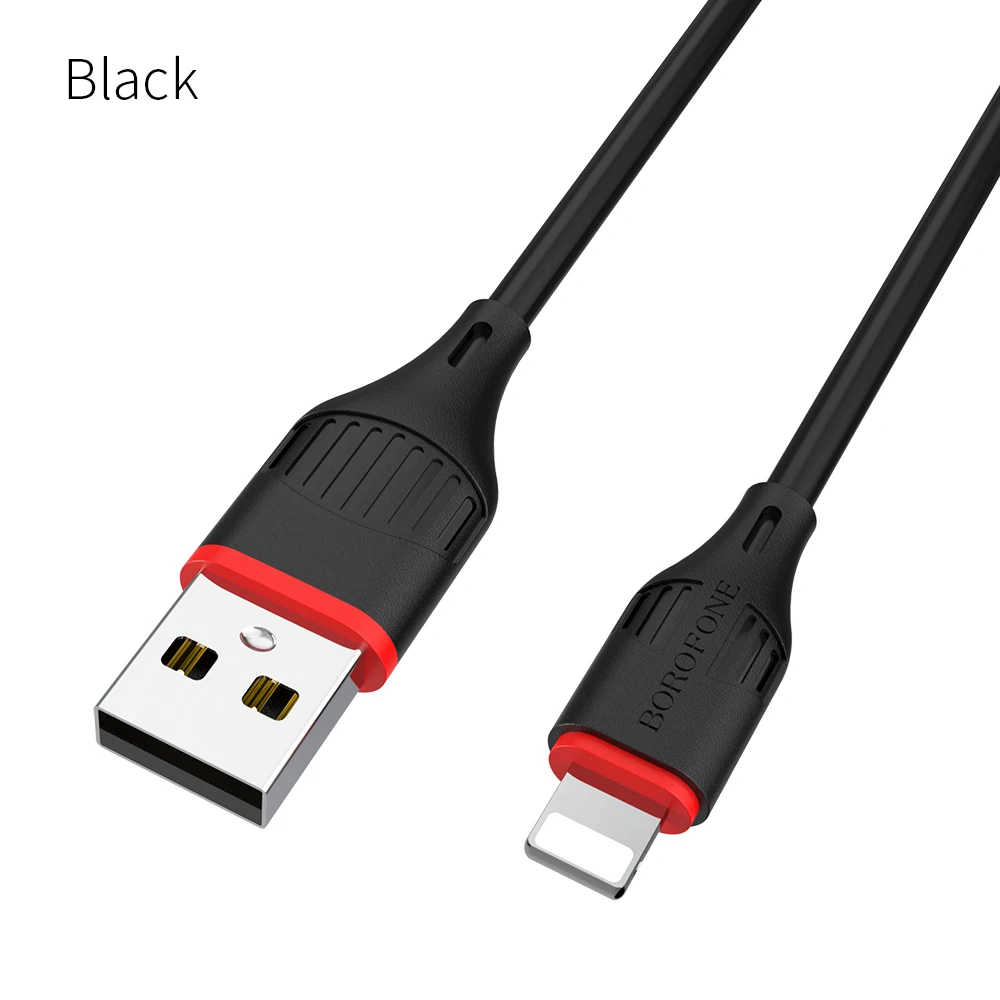 HOCO 2.1A мягкий USB кабель для iPhone 7 8 XR XS Max Быстрая зарядка кабель для iPhone X 6 6s 5 iPad Kable - Цвет: Черный