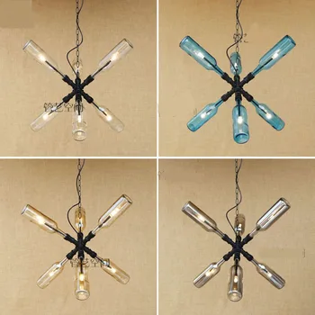 

Retro wind water pipe LED pendant lights bedroom study industrial corridor LED energy-saving glass pendant lamps ZA GY273 lo1018