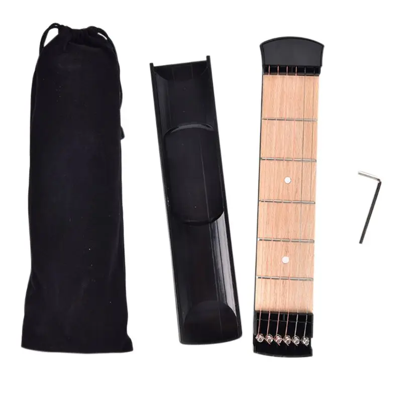 Professional 6 String 4 Fret Model Chord Conversion Guitar Noob Training with Portable Pocket Acoustic Guitar Practice Tool