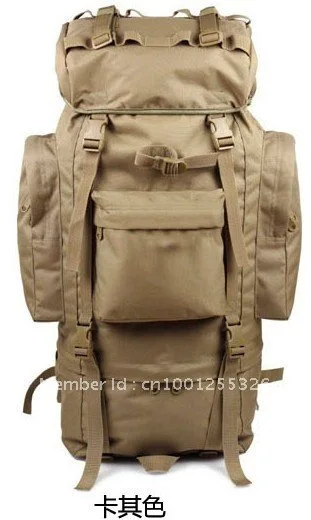Bluecamp 65L Военный Открытый рюкзак/Водонепроницаемый кемпинг мешок+ крышка для защиты дождей(черный/зеленый/коричневый /джунгли камуфляж/ACU - Цвет: Светло-серый