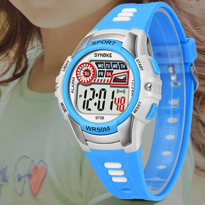 

1 Pcs Children Kids Student Digital Electronic Watch Waterproof Round Dial Adjustable Strap Children Clock Gifts LXH