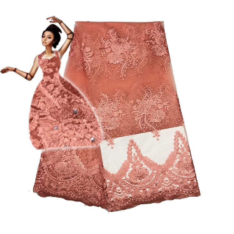 

2017 High quality nigerian french lace african lace fabric for party dress 5yards/lot FFc1702-pfa,Free shipping ,5yards/lot