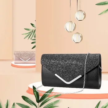 

2019 Women Female Clutch Wallet Party Bag Envelope Bridal Wedding Everning Handbags Lustrous Party Handbag Shiny Shoulder Bag