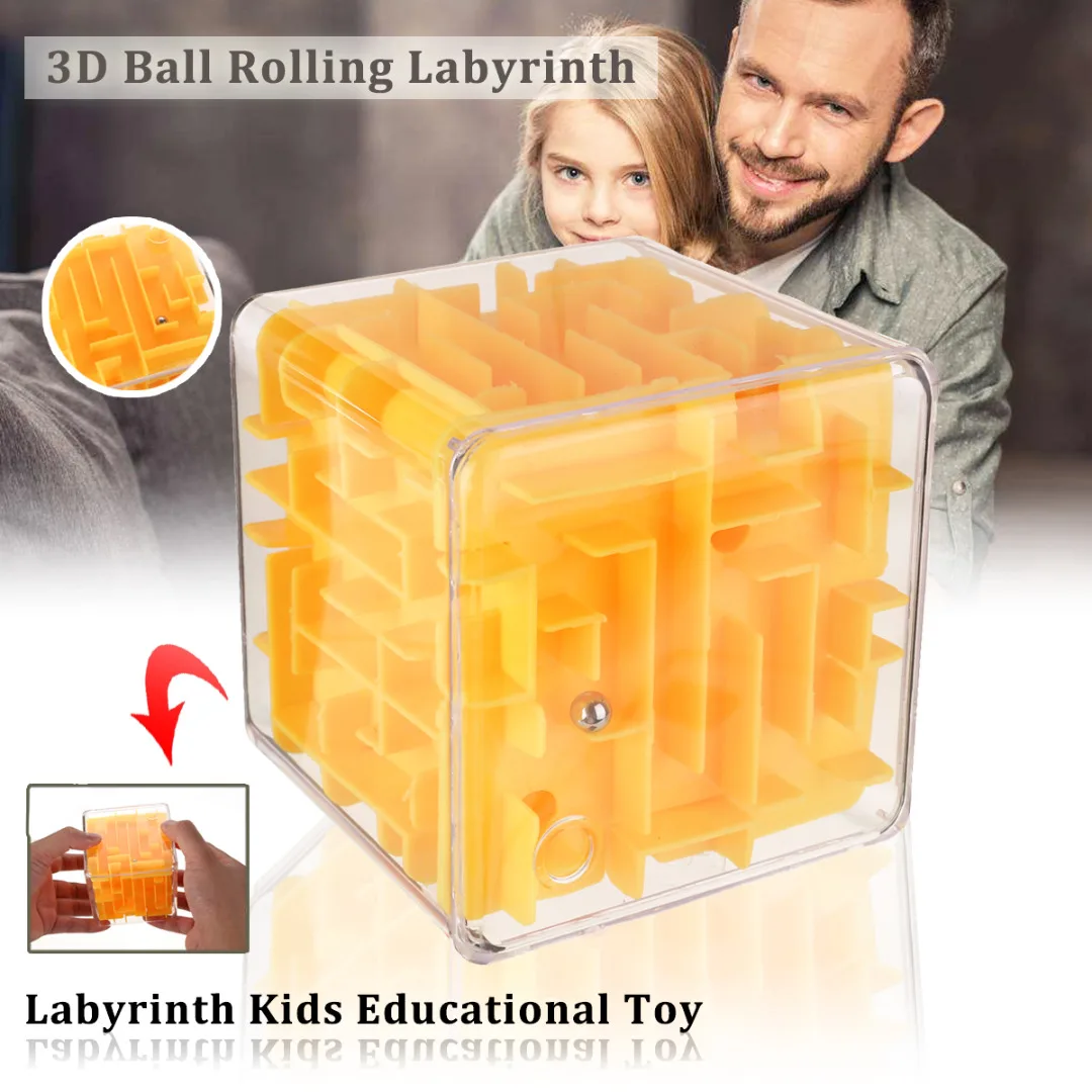 

Mayitr 1Pcs Fidget Cube Puzzle 3D Speed Stress Relief Toy Labyrinth Rolling Ball Toys Puzzle Game Learning Toys