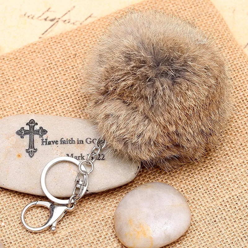 

Free Shipping Hot Pompom Keychain Fur Keychain Key Holder Faux Rabbit Fur Keychains Key Ring Leather Key Chain Chaveiro Llaveros