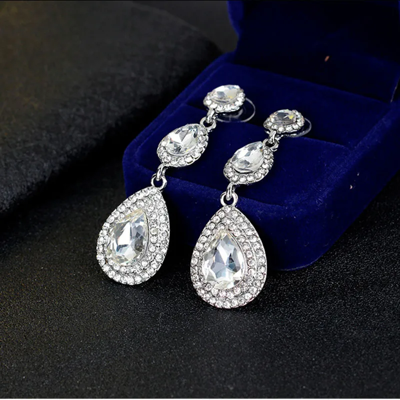 TREAZY Luxury Champagne Crystal Earrings Gold Color Jewelry Fashion Female Bricons Wedding Long Big Drop Earrings For Women dangle earrings drop earrings long earrings golden earrings crystal earrings