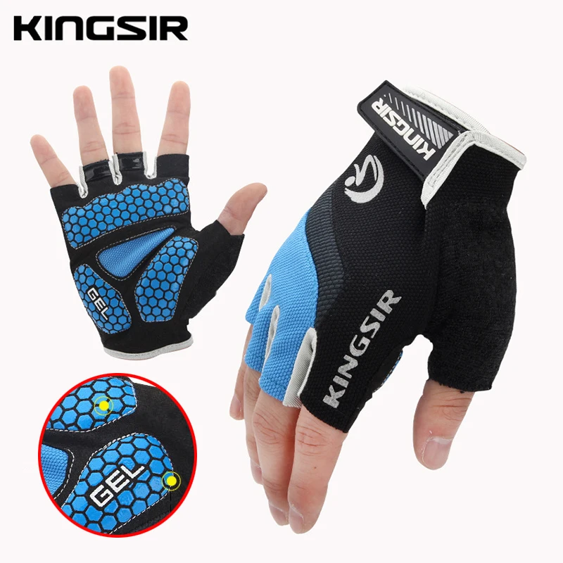 

KINGSIR Bike Cycling Gloves men women Gel Padded Half Finger gym MTB Motorcycle Racing Gloves S XXL Summer guantes ciclismo luva