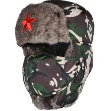 Камуфляж Новая мужская зимняя шапка с пентаграммой Lei Feng русская армейская шапка авиатора бомбардировщик ушных лоскутов Lei Feng cap s Ds50137