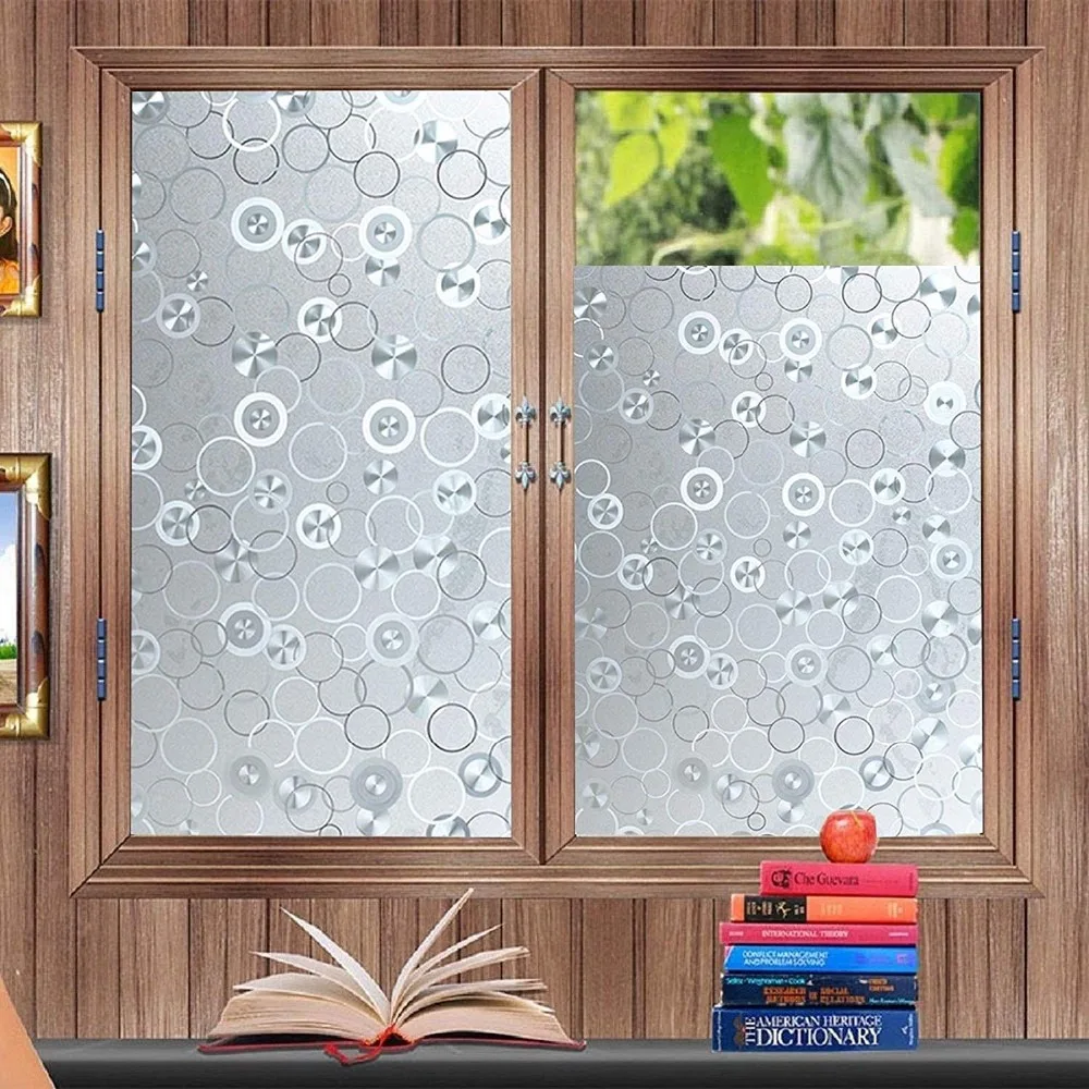 

Funlife 30/45/60cm Privacy Window Film, Decorative Static Cling Glass, Self Adhesive Sticker Frosted Vinyl Glass for Home Office