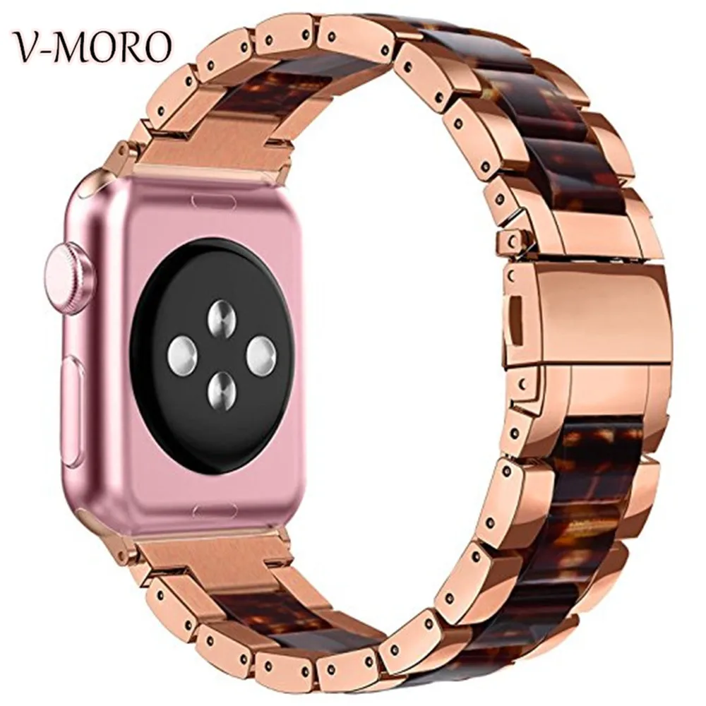 V-MORO 2018 New WATCH BAND For APPLE 42MM 38mm Bands Resin Stainless Steel Strap Apple Watch Series 3 2 1 Sport Hermes | Наручные часы