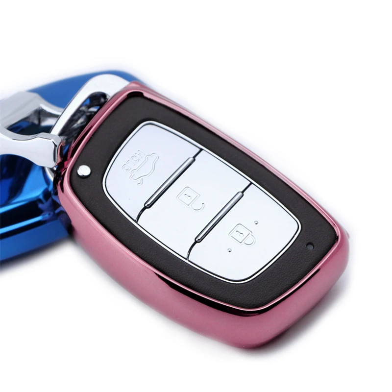

TPU Car Key Cover Case For Hyundai Solaris Creta IX25 I10 I30 I40 IX35 Santa fe Tucson Elantra Verna Key ring Shell Accessories