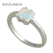 Royal Designer Wholesale & Retail Fire Opal Silver Stamped Prom party fashion jewelry Rings USA size #6.5 #7.5 OR467