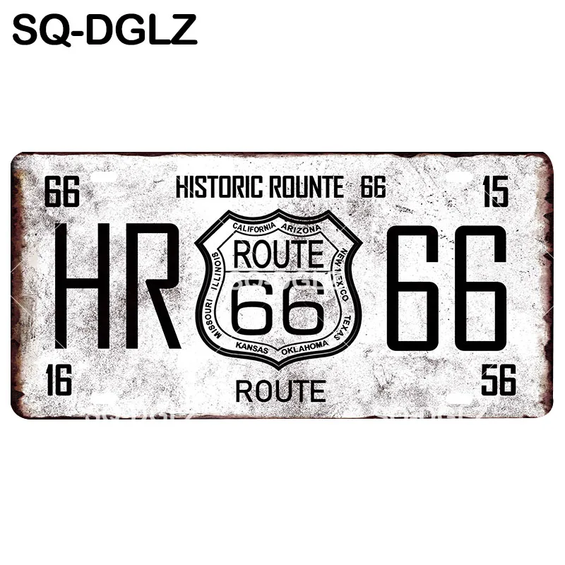 [SQ-DGLZ] Route 66 номерной знак для паба Декор стены Tin винтажный металлический домашний