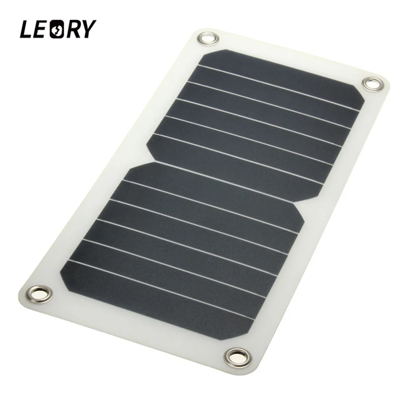 

LEORY Semi Flexible 6.5W 5V Solar Panel Portable Sunpower Chip Solar Cell Battery USB Port Charger Caravan Outdoor