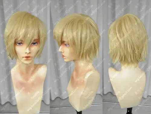 peruca hair queen Colored NEW STYLE Free Shipping &gt&gt&gtAPH UK Beautiful Boy Short Cosplay Hair Fashion Blonde Wig |