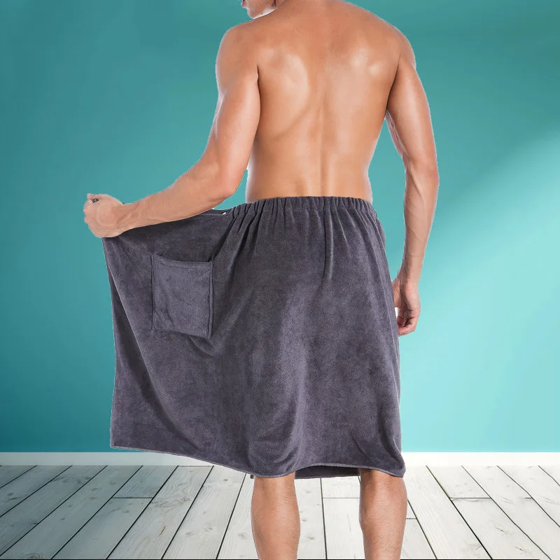 Модные мужские носимых Magic Mircofiber для ванной полотенца с карманом Мягкие Одежда заплыва пляжные банное полотенце Toalla De Bano