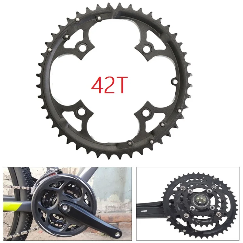 

42T Chainring 10 Speed 104BCD Crank Carbon Steel Bike Crankset Chain Ring MTB Road Bike Chainwheel for Shimano SLX XT