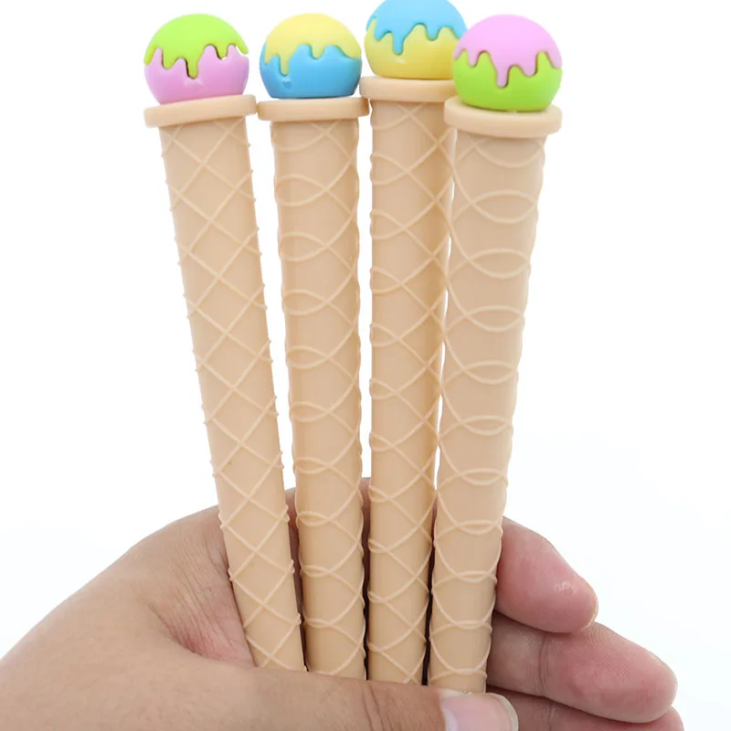 

2pcs Creative Cute Simulation Ice Cream Gel Pen 0.38mm Black Refill Small Fresh Office Stationery Signature Pen (Style Random)