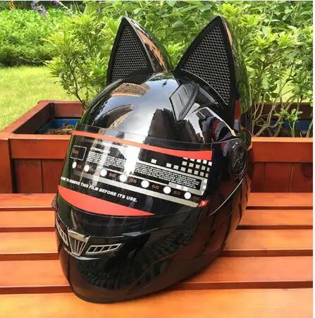 

2019 NITRINOS The cat - ear motorcycle helmet is the four-season moto helmet fast ship