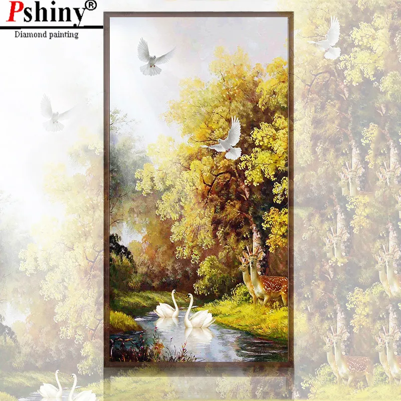 PSHINY DIY 5D алмазная вышивка продажа природные пейзажи картины из кристаллов полная