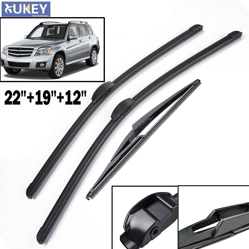 

Xukey Front and Rear Wiper Blades For Mercedes GLK X204 2008-2014 2013 2012 2011 2010 2009 Windscreen Rubber Car Accessories