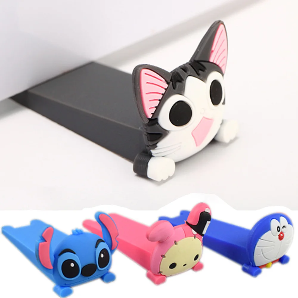 

Cute Cartoon Silicone Figure Door Stopper Wedge Door Jam Catcher Block Guard Baby Safety Protector Home Office Protectors