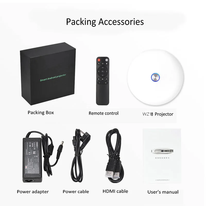 WZATCO Full HD 1080P 4K светодиодный активный мини DLP 3D проектор Android Smart WIFI 12000 мАч
