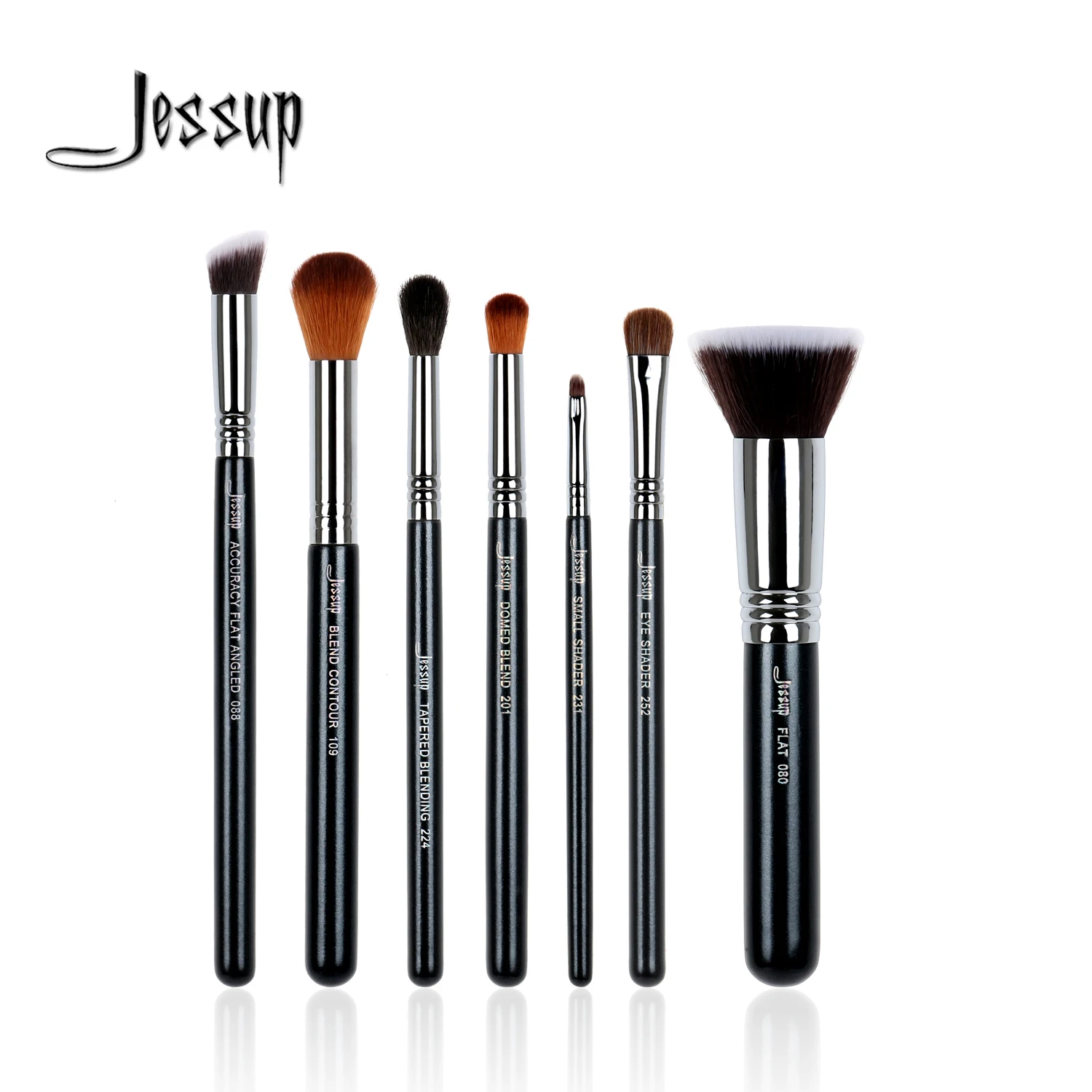 

Jessup 7Pcs High Quality Pro Makeup Brush Sets Beauty Tools Kabuki Foundation Blend Contour Shader Powder Make up Brushes