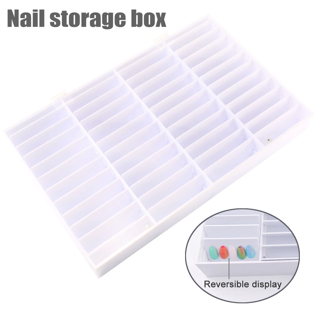 

4 Compartments Nail Art Decoration Container Fake Nail Tips Storage Box 4 False Nail Display Case ake Nail Showing Box