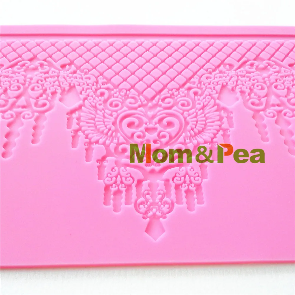 Mom& Pea GX147,, силиконовая форма с кружевом, большой размер, украшение торта, помадка, 3D форма для торта, силиконовая форма для пищевых продуктов