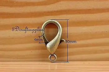 

Lobster Clasps Clips Claw purse hooks Swivel snap hook anti brass 25pcs P21